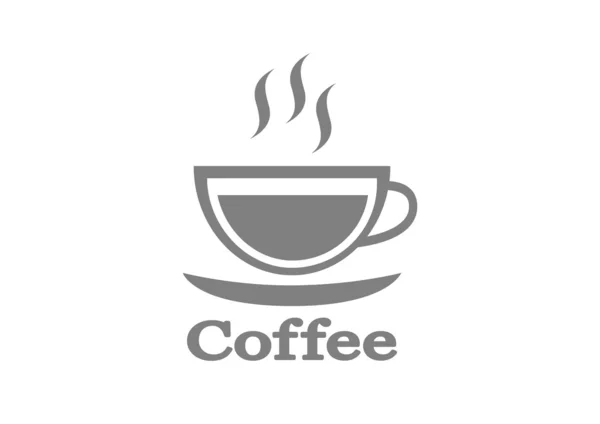 Ikona šedá kávy na bílém pozadí — Stockový vektor