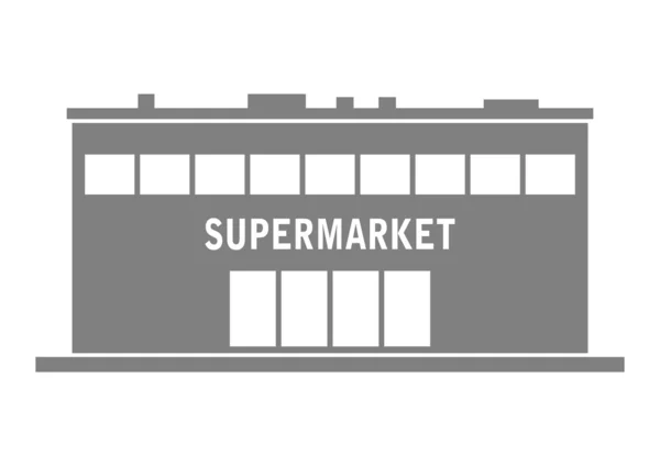 白の背景に灰色のスーパー マーケットのアイコン — ストックベクタ