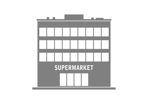 Ícone de supermercado cinza no fundo branco — Vetor de Stock