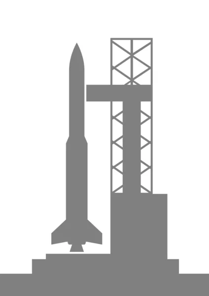 Grå raket ikonen på vit bakgrund — Stock vektor