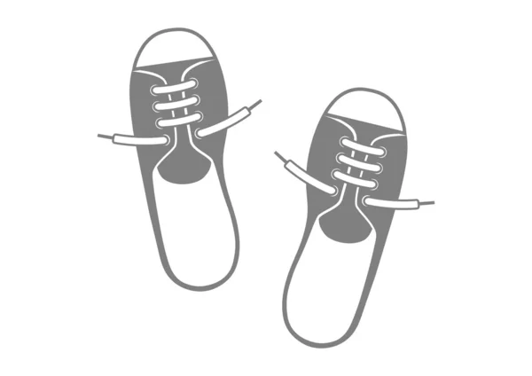 Beyaz arka planda gri Ayakkabı — Stok Vektör