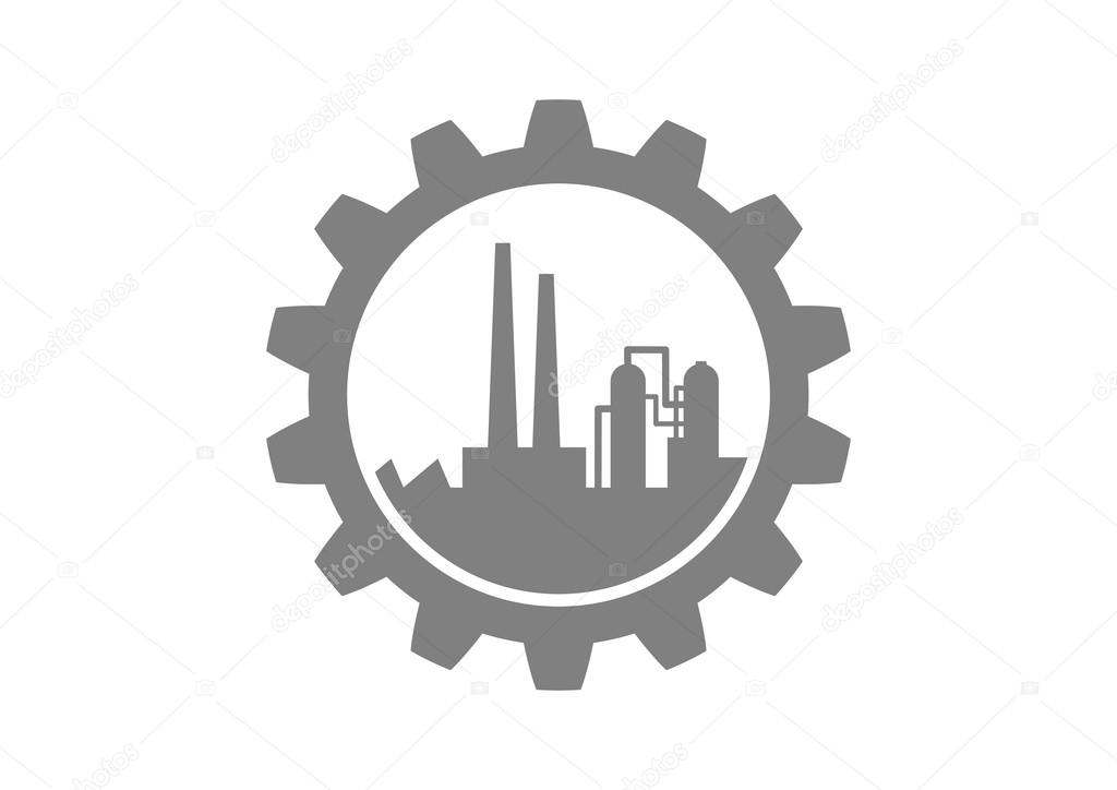 Grey industrial icon on white background