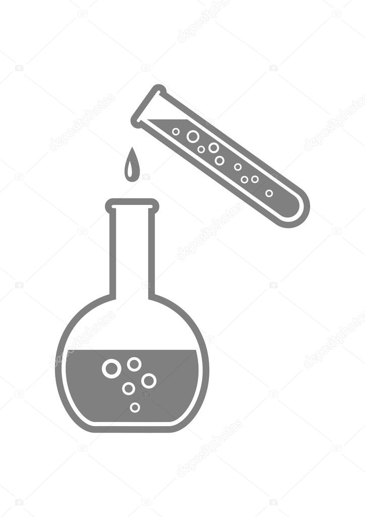 Laboratory glass icon on white background   