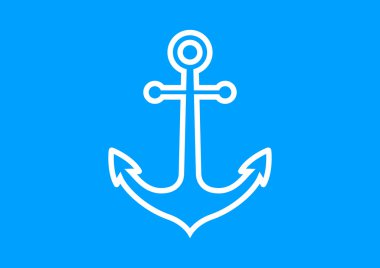 mavi zemin üzerine beyaz tutturucu simgesini