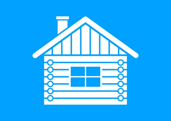 Icono de casa de registro blanco sobre fondo azul — Vector de stock