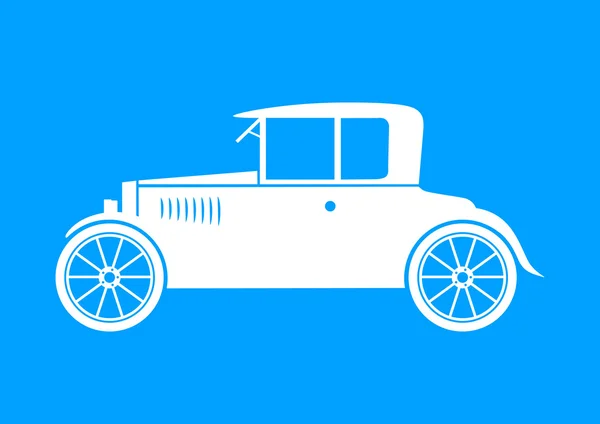 Witte auto pictogram op blauwe achtergrond — Stockvector