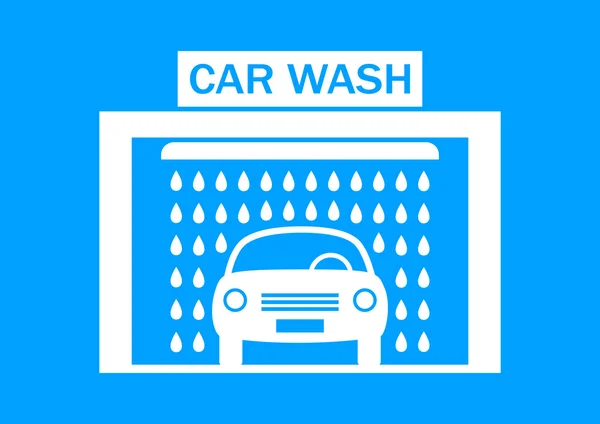 Car wash pictogram op blauwe achtergrond — Stockvector