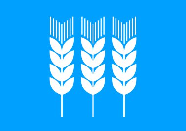 Mavi zemin üzerine beyaz tarım simgesi  