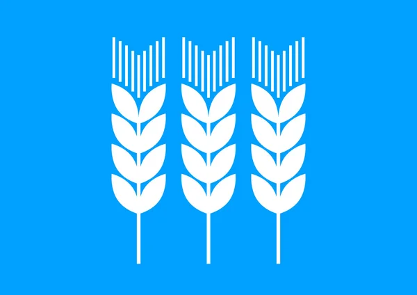 Icono agrícola blanco sobre fondo azul — Vector de stock