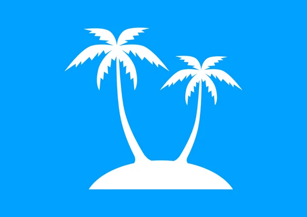 Eiland pictogram op blauwe achtergrond — Stockvector
