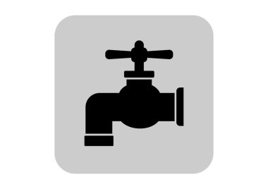 Beyaz arka plan üzerinde musluk simgesi