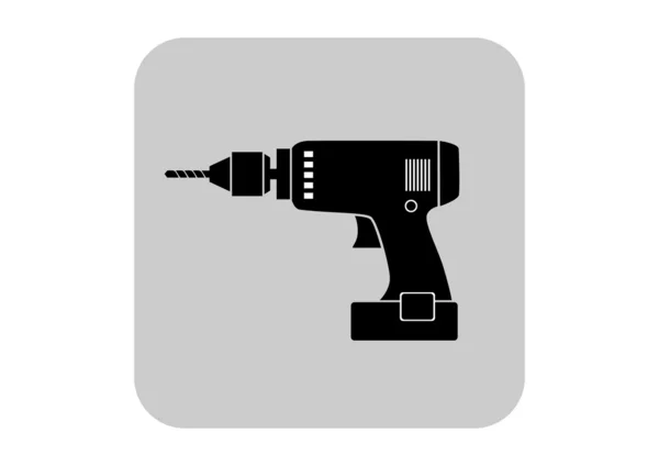 Drill icon on white background — Stock Vector