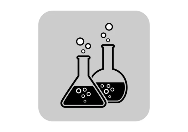 Icono de vidrio de laboratorio — Vector de stock