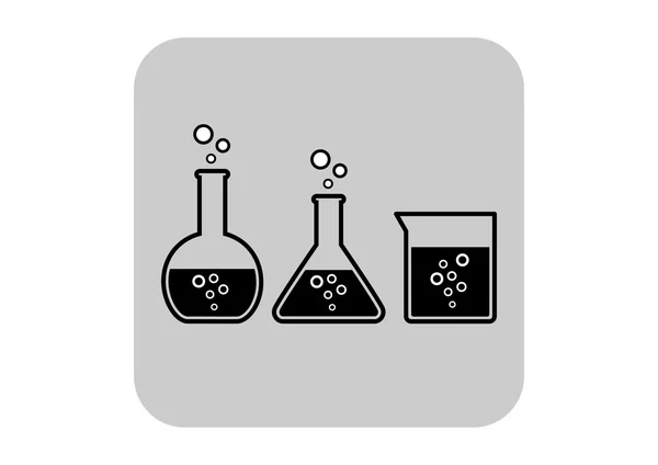 Iconos de vidrio de laboratorio — Vector de stock