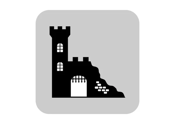 Castle ruins icon — Stock Vector