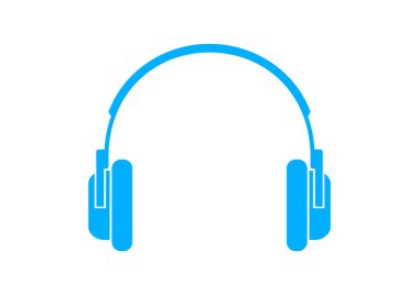 Beyaz zemin üzerine mavi kulaklık simgesi