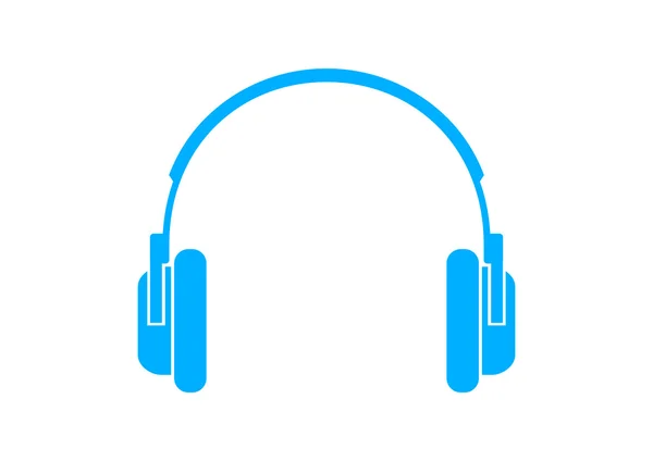 Modrá sluchátka ikona na bílém pozadí — Stockový vektor