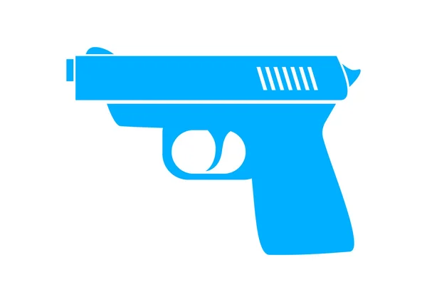 Pictograma pistol albastru pe fundal alb — Vector de stoc