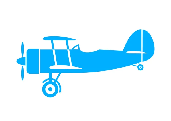 Ícone azul da aeronave no fundo branco — Vetor de Stock