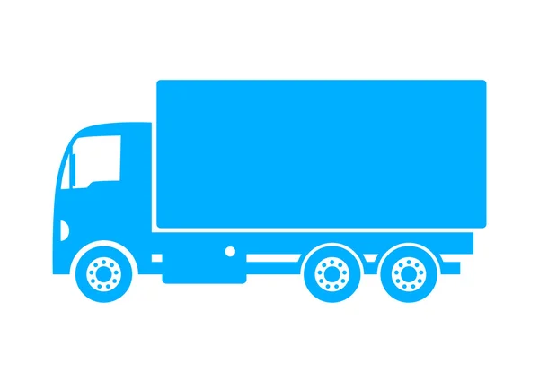 Icono de camión azul sobre fondo blanco — Archivo Imágenes Vectoriales