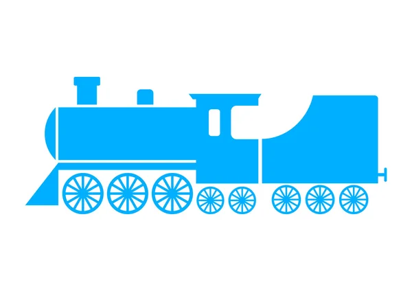 Locomotive bleue sur fond blanc — Image vectorielle