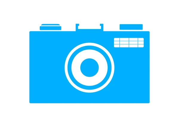 Blauwe camerapictogram op witte achtergrond — Stockvector