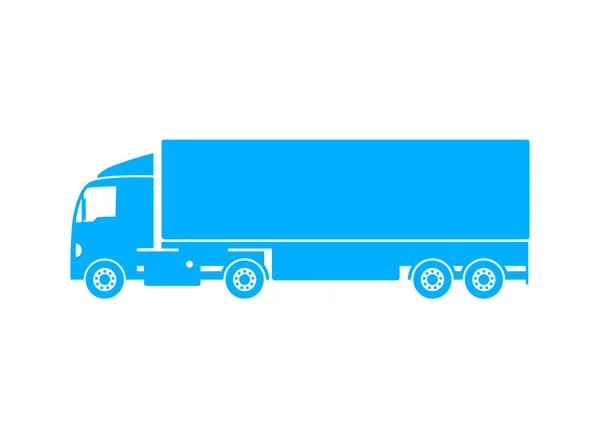 Blaues LKW-Symbol auf weißem Hintergrund — Stockvektor
