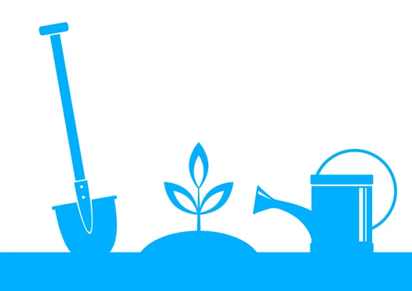 Icône de jardin bleu — Image vectorielle