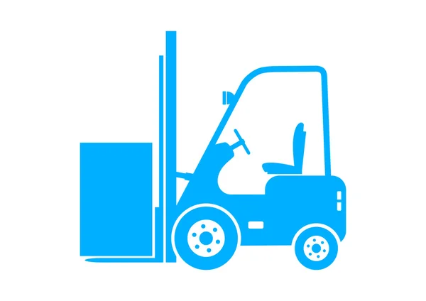 Icône de chariot élévateur bleu sur fond blanc — Image vectorielle