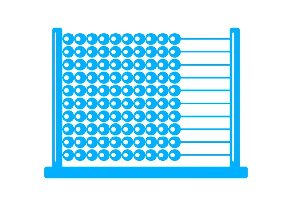 Icono de ábaco azul sobre fondo blanco — Vector de stock