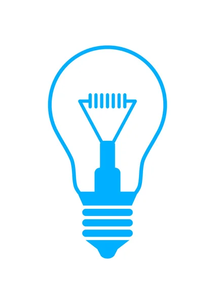 Ícone de lâmpada azul no fundo branco — Vetor de Stock