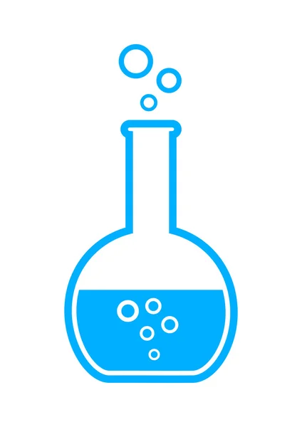 Cristal de laboratorio azul sobre fondo blanco — Vector de stock