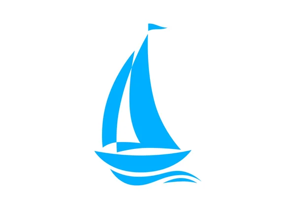 Jacht niebieski ikona na białym tle — Wektor stockowy