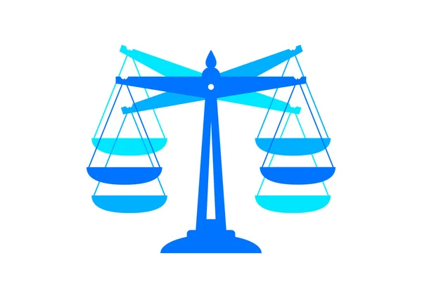 Blauwe schaal pictogram op witte achtergrond — Stockvector