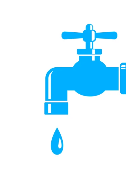 Icône de robinet bleu sur fond blanc — Image vectorielle