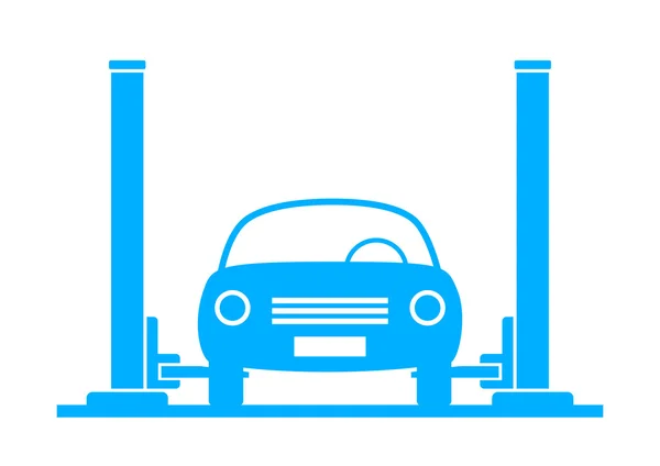 Serviço de carro azul no fundo branco —  Vetores de Stock