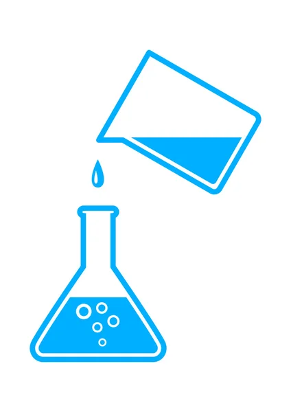 Ícone de vidro de laboratório no fundo branco —  Vetores de Stock