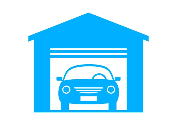 Ícone do carro azul no fundo branco — Vetor de Stock