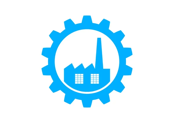 Blauwe industriële pictogram op witte achtergrond — Stockvector