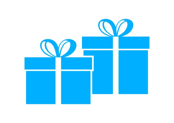 Icône cadeau bleu sur fond blanc — Image vectorielle