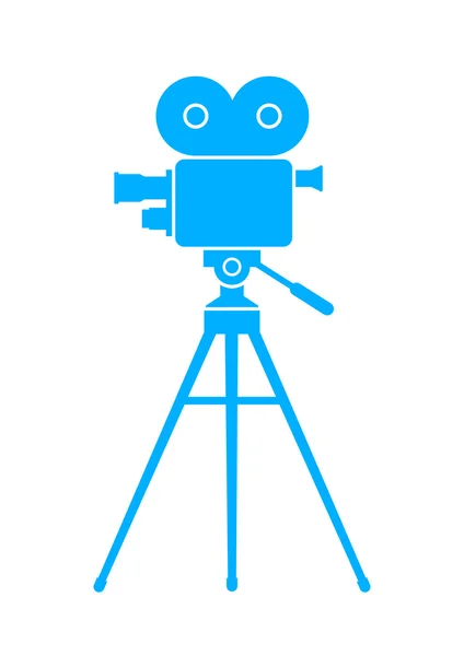 Fehér alapon kék film fényképezőgép — Stock Vector