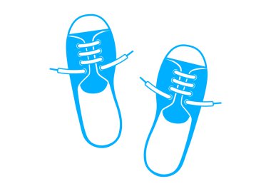 beyaz arkaplanda mavi ayakkabılar