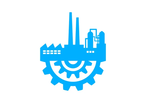 Icona industriale blu su sfondo bianco — Vettoriale Stock