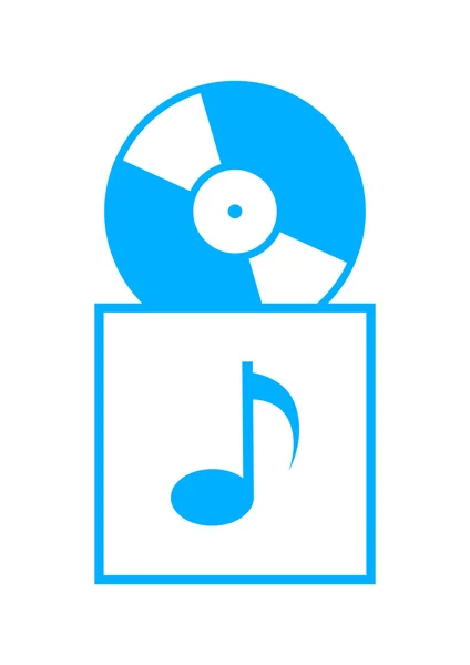 Blue gramophone record on white background — Stock Vector