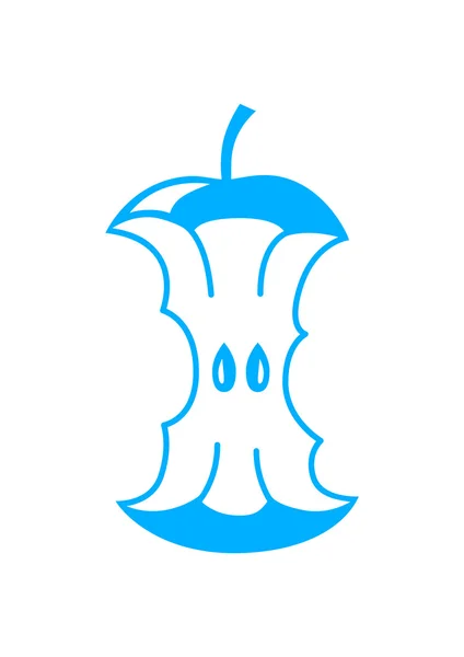 Blauwe appelpictogram op witte achtergrond — Stockvector