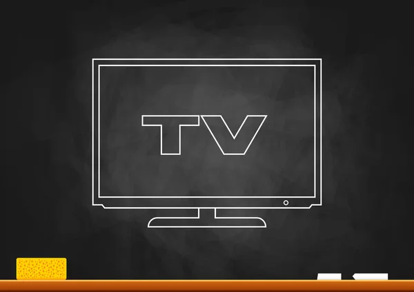 Rysunek z Tv na tablicy — Wektor stockowy