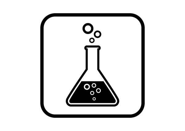 Icono de vidrio de laboratorio sobre fondo blanco — Vector de stock