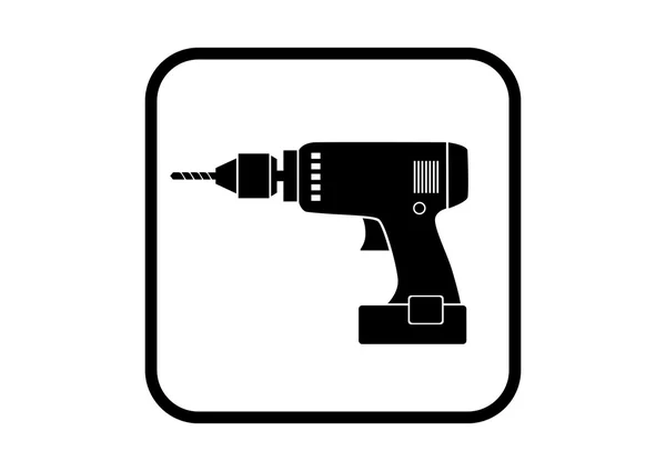 Drill icon on white background — Stock Vector