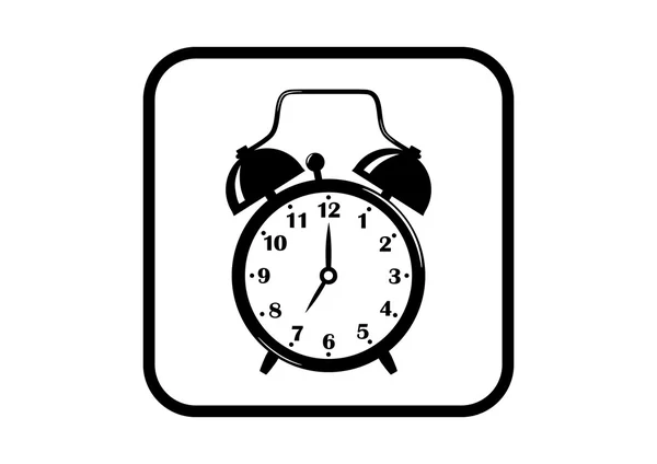 Icono del reloj despertador sobre fondo blanco — Vector de stock