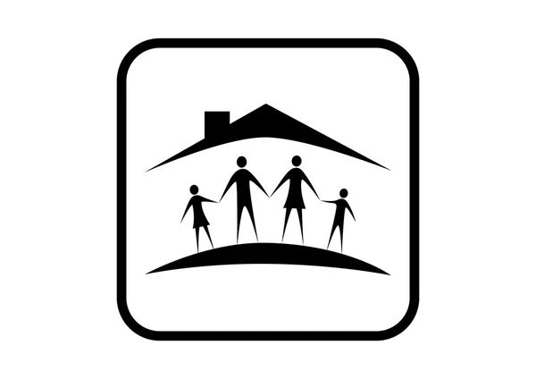 Familj ikon på vit bakgrund — Stock vektor